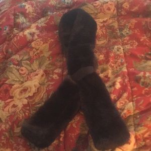 Brown Harrods Faux Fur Scarf